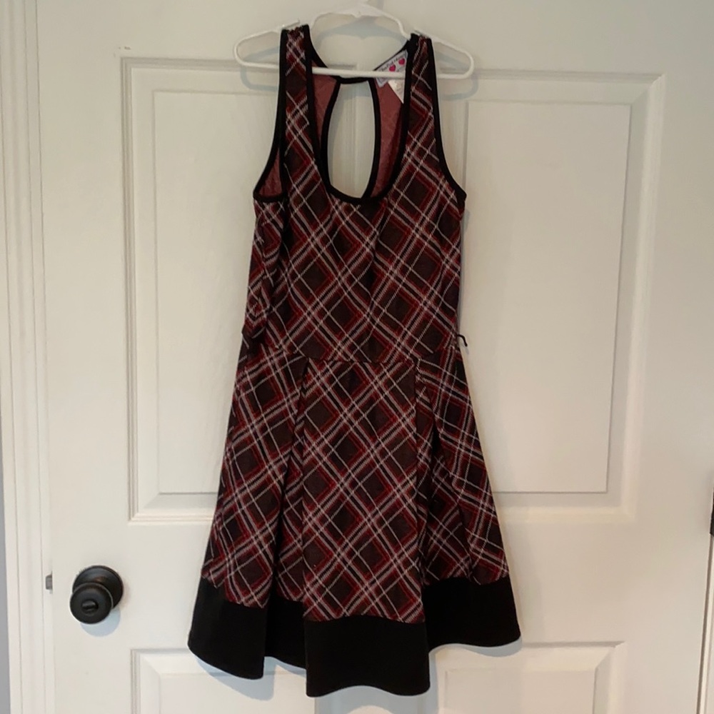 Black and Red Three Pink Hearts dress. Girls XS.